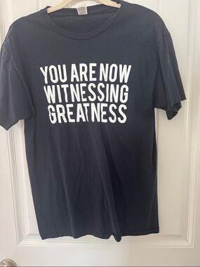 Black Graphic Tee "You Are Now Witnessing Greatness"